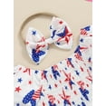 thumbnail image 5 of Bagilaanoe 4th of July Newborn Baby Girl Summer Rompers Stars Print Short Sleeve Bodysuits + Headband 3M 6M 12M 18M Infant Independence Day One Piece Jumpsuit, 5 of 7