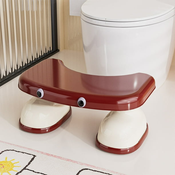 Taburete de baño para ponerse en cuclillas con reposapiés antideslizante para mejorar la postura y facilitar la evacuación intestinal | Ayuda para el inodoro de plástico impermeable