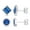 Blue, variant on Men's 1 5/8ct TGW Hematite Sterling Silver Square and Round Stud Earrings Set