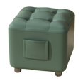 thumbnail image 2 of Reposapiés cuadrado pequeño, reposapiés, otomano, taburete de ocio, puf estable, reposapiés para entrada, dormitorio, interior Verde, 2 of 8