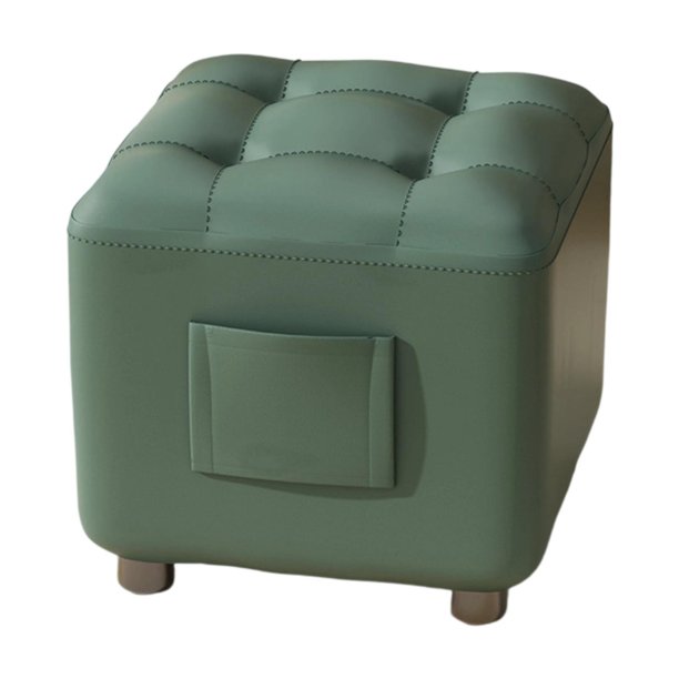 Reposapiés pequeño, otomano, taburete estable para cambiar zapatos, reposapiés, reposapiés para sala de estar, sala de juegos, dormitorio, interior Verde