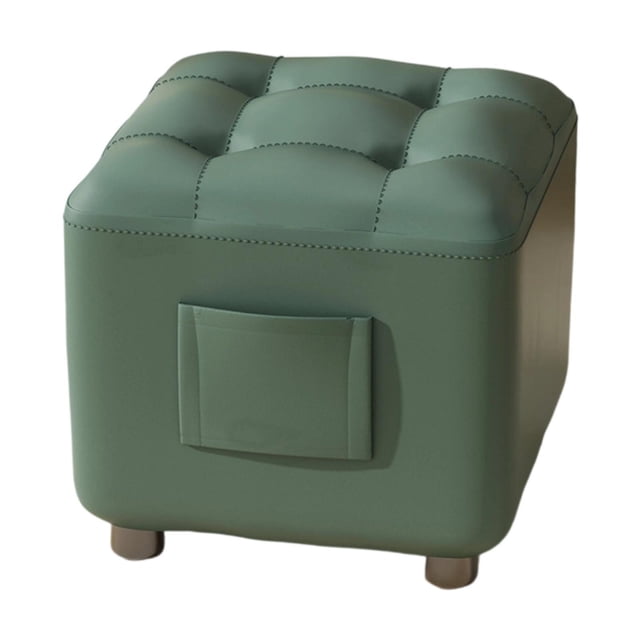 veasfak Small Foot Stool Ottoman Step Stool Footstool for Bedroom Living Room Indoor Green