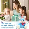 thumbnail image 2 of Bunny Plush Baby Toys Easter Gifts Bunny Stuffed Animals Peek-A-Boo Toys Repeats What You Say Singing with Floppy Ears Birthday Gift for Toddler 7 8 9 10 11 Months 1-2 Year,12 inch Pink, 2 of 7