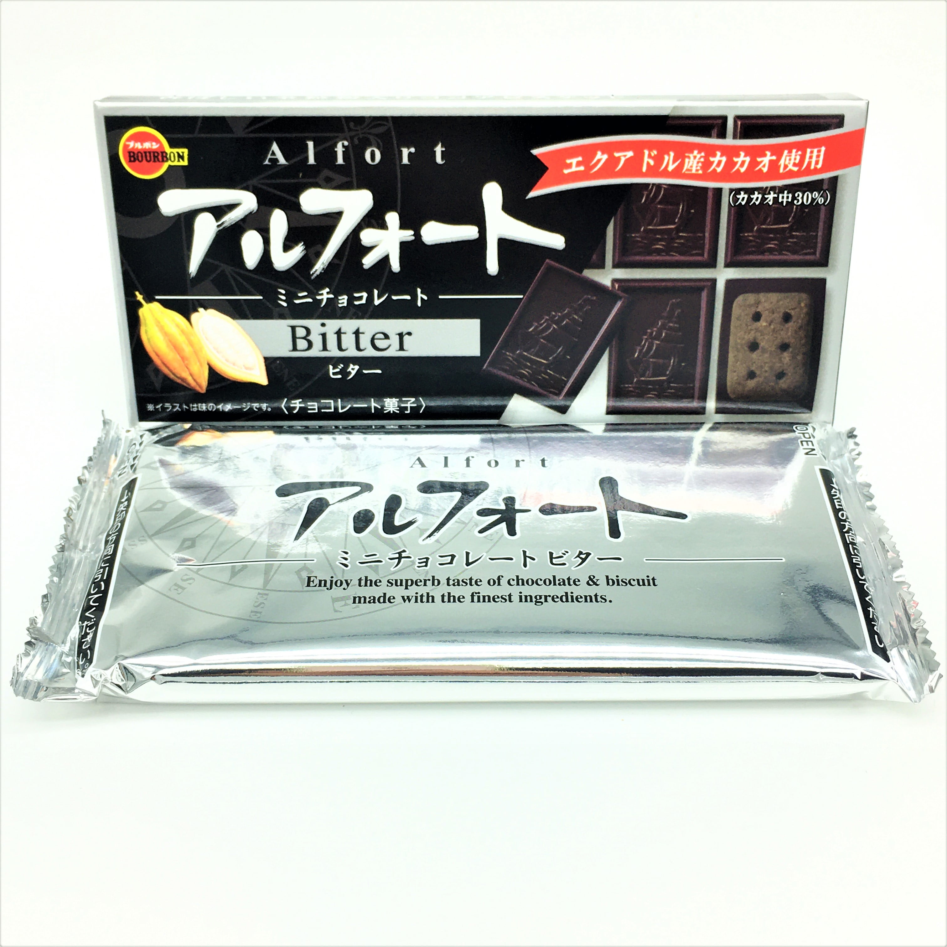 Bourbon Alfort Mini Chocolate & Biscuit Rich Choco & Black Biscuit 55g