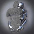 thumbnail image 2 of Born Pretty Love Heart Gray-3d Art Wall Metal Figure Sculpture Couple Hanging Painting For Home, 2 of 2