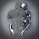thumbnail image 2 of Born Pretty Love Heart Gray-3d Art Wall Metal Figure Sculpture Couple Hanging Painting For Home, 2 of 2