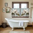 thumbnail image 5 of Elegant Flowers Tier Curtains 24 Inch Length, Luxury Spring Floral Teal Botanical Summer Cafe Short Curtains for Bathroom Over Sink, Small Kitchen Curtain Light Filtering Drapes 2 Panels 27.5"Wx24"L, 5 of 9