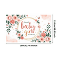 thumbnail image 2 of Floral Design Baby Shower Banner Girl Arrival Pink Flowers Butterfly Decoration for Newborn Celebration Party Event, 2 of 7