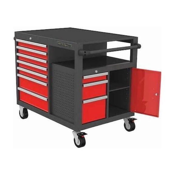 Westward Rolling Tool Cabinet, Gray,Light Duty 48ZF02