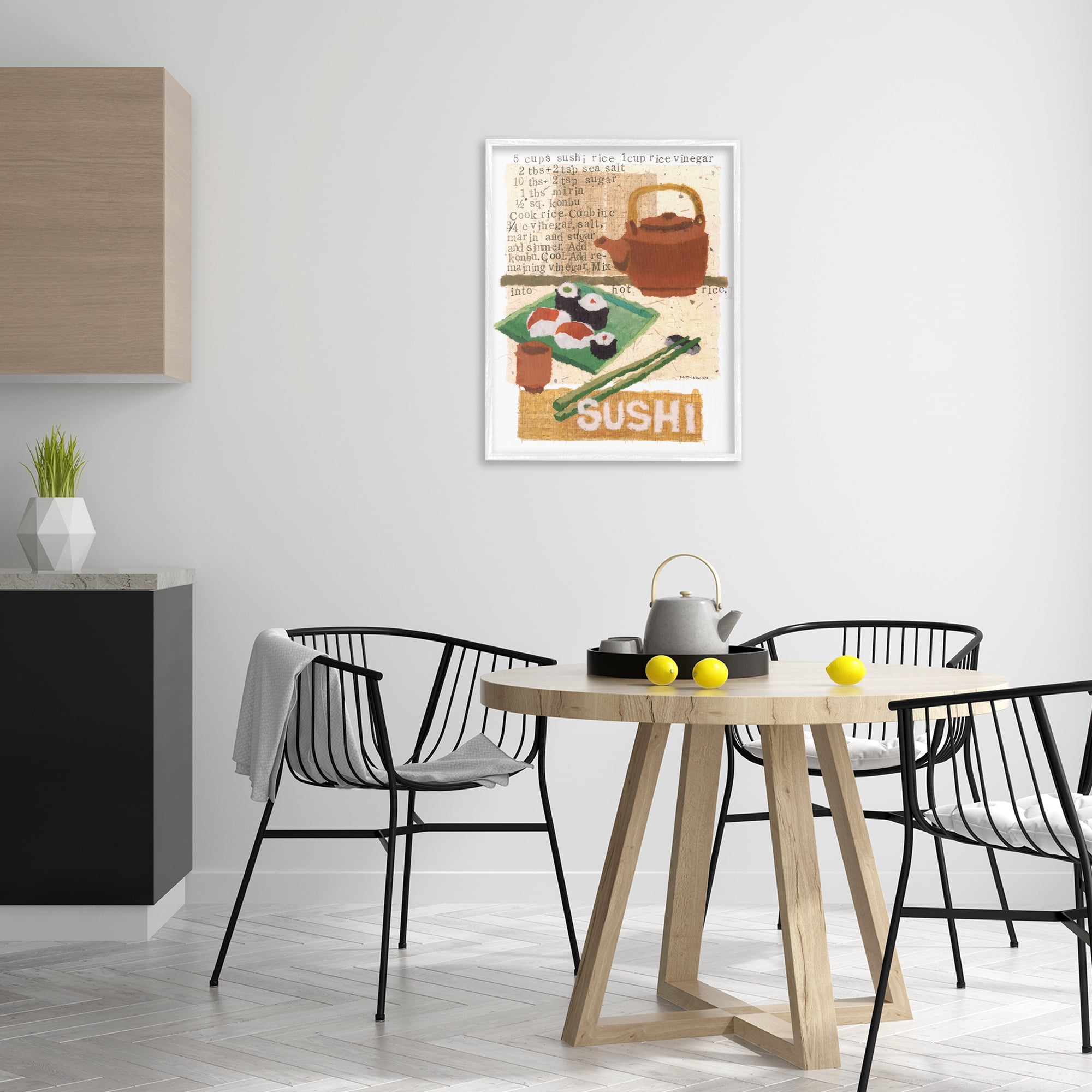 Stupell Industries Traditional Sushi Recipe Food & Beverage Painting White Framed Art Print Wall Art, 24 x 30