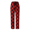 thumbnail image 4 of Jsaierl Women Lounge Pants Comfy Pajama Bottom with Pockets Stretch Plaid Sleepwear Drawstring Pj Bottoms Pants, 4 of 5
