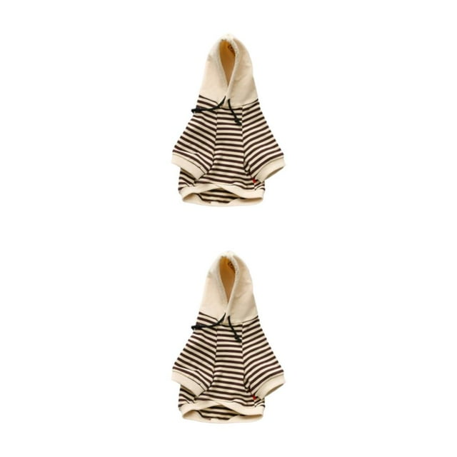 Youkk Pet Clothes For Dogs Apposite Size Comfortable And Convenient Warm Khaki stripe XS 2Set