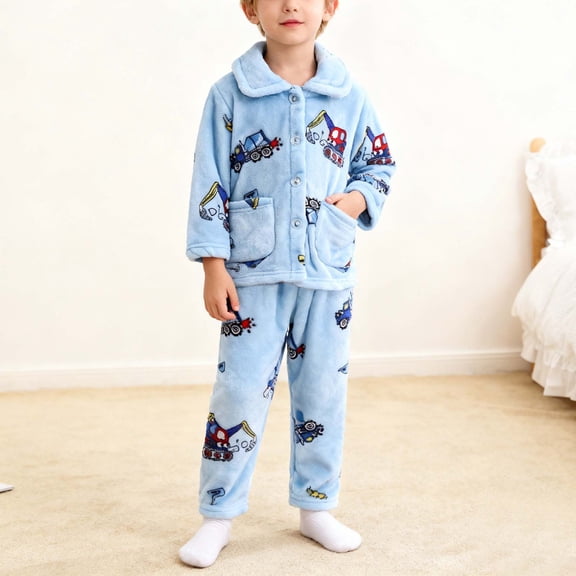 JIAYUE Boys Girls Outfits Sets Cartoon Long Sleeve Relaxed Fit Pull-On Crew Neck Soft Cozy Tops Slacks For Children Casual Everyday Outfit