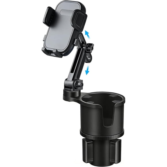 Soporte para teléfono en taza Soporte para celular en taza ajustable en altura Soporte para dos teléfonos en taza para camioneta SUV