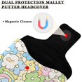 thumbnail image 3 of Haosy Cartoon Flower Rainbow Golf Mallet Putter Cover Strong Magnetic Leather Golf Club Headcover Closure, 3 of 7