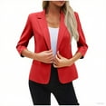 thumbnail image 4 of Byworldtasic Womens Suit Jacket Women's Blazer Business Casual Lightweight Suit 3/4 Sleeve Slim Fit Work Office Jacket Tops with Pockets, 4 of 7