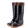 thumbnail image 4 of Sonducket Botas de lluvia, zapatos calentadores de muslo de plástico, chanclos de plana, cómodos y puros, diarios, informales, para el día de Accesorios de calzado Negro Algodón> 41 Sonducket AP013571-11, 4 of 6