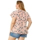 thumbnail image 5 of Women's Plus Size Top Floral Lace Panel Keyhole Back Flare Sleeve Blouse Pink 2X, 5 of 7