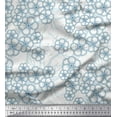 thumbnail image 1 of Soimoi Blue Silk Fabric Artistic Floral Printed Fabric 1 Yard 42 Inch Wide, 1 of 3