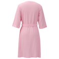 thumbnail image 7 of Women's Zipper Robe 3/4 Sleeve House Wear Knee Length Sleepwear Soft Casual Waffle Knit Housecoat with Pockets and Belt, S-2XL, 7 of 7