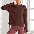 thumbnail image 3 of FUYUDY Women Blouse Loose Fit Drawstring Yoga Tops Long Sleeve Workout Shirt For Running Gym Athletic Breathable Casual Activewear Classic Female Solid Color Dailywear, 3 of 5