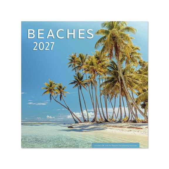 2027 Beaches Wall Calendar 12x12 January-December Gridded