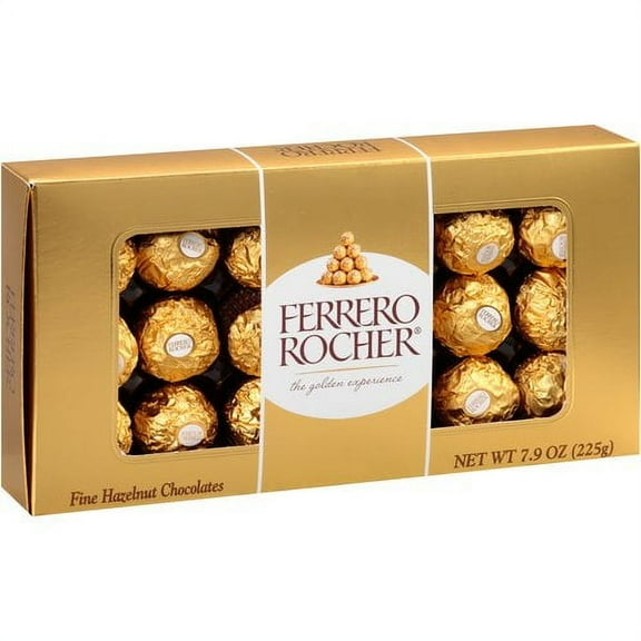 (18 Count) Ferrero Rocher, Premium Gourmet Milk Chocolate Hazelnut, Individually Wrapped Candy for Gifting, A Great Easter Gift, 7.9 oz