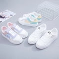 thumbnail image 3 of Espadrilles Blanches pour Femmes Chaussures de Tennis Blanches Roses Décontractées Adorables pour Femmes Étudiantes Bleues Plateforme Basse Chaussures Vulcanisées pour Dames, 3 of 16