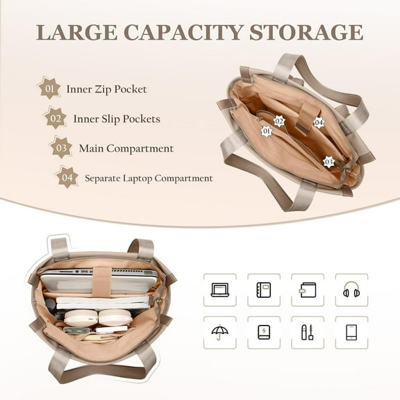 Convertible Laptop Backpack for Women - Tote Bag with Water-Resistant Material