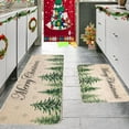 thumbnail image 2 of Virelaxpo Christmas Non-Slip Kitchen and Entryway Floor Mat Set, 2-Piece Green Christmas Tree Design Holiday Decor Rugs with Anti-Skid Backing, for Indoor Use in Living Spaces,40x60/40x120cm, 2 of 5