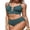 Green, variant on Women's High Waisted Ribbed Bikini Sets High Cut Bathing Suits Two Piece Sporty Cut Out Swimsuits