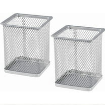 ACDANC 2pcs Square Pen Holders Metal Mesh Pencil Holders Pen Cup Marker Holder Makeup Brush Holders Stationery Office Desk Organizer for Home Office Workspace