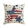 thumbnail image 4 of Let Freedom Ring Stars Fireworks Red White Flower Throw Pillow Covers, 18 x 18 Inch 4th of July Patriotic Independence Memorial Day USA Flag Cushion Case for Sofa Couch Set of 4, 4 of 7