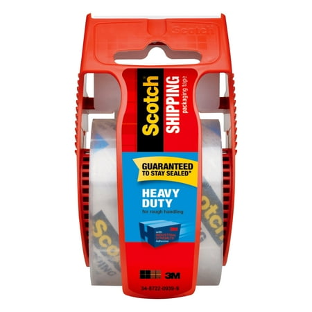 Scotch Heavy Duty Packaging Tape Dispenser, Clear, 1.88 in x 15 Yds