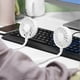 thumbnail image 2 of Mini USB Rechargeable Neck Fan, Portable Hands-Free Cooling Device, 3 Speed Settings, Lightweight & Compact for Personal Use (White), 2 of 5