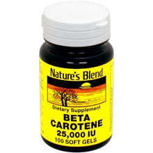 Blonding Gels - Nature's Blend Beta Carotene Soft Gels, 25000IU, 100ct 079854100112A491