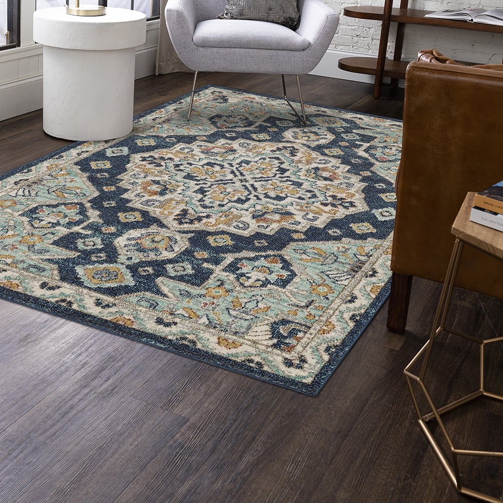 Mohawk Home Huffman Indoor Ornamental Area Rug, Blue, 3'11" x 6'