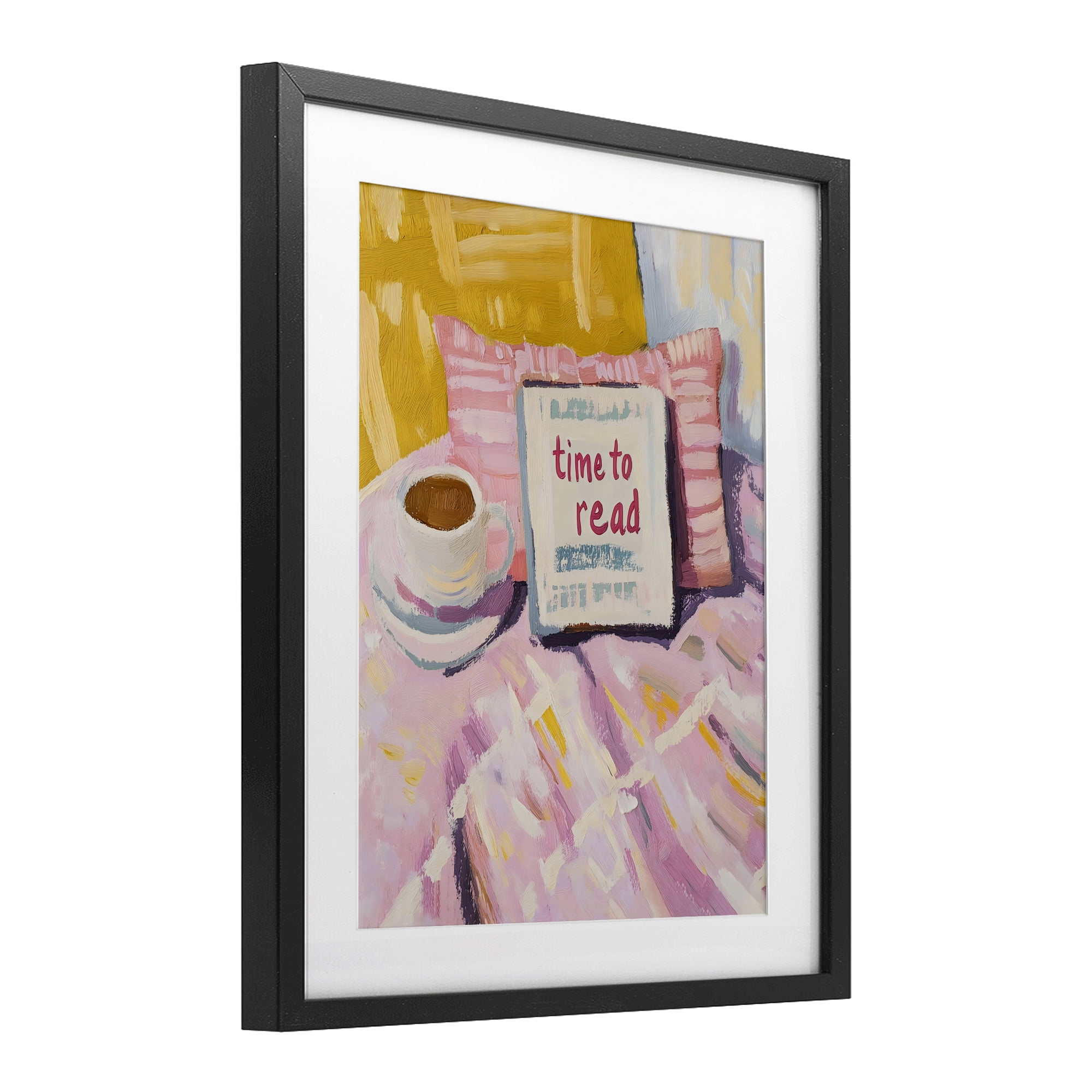 Stupell Industries Time To Read in Morning Black Framed Print Under Glass, design by The Prints Vibe