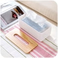 thumbnail image 3 of Caja de pañuelos de madera para pañuelos faciales de papel desechables, caja de pañuelos rectangular de madera para almacenamiento en tocador de baño, encimera, tocador de dormitorio, mesita de noche, escritorio Sailing Electrónica, 3 of 5
