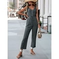 thumbnail image 5 of Womens Jumpsuits Dressy Summer Sleeveless U-Neck Casual Wide Leg Long Pants Rompers 2025 Dark gray M, 5 of 9