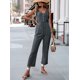 thumbnail image 5 of Elegantes de Verano para Mujer, Sin Mangas, con Cuello en U, Informales, de Pierna y Pantalones Largos 2025, Gris Oscuro, Talla L, 5 of 9