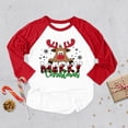thumbnail image 3 of Camiseta raglán con estampado de ciervos de Feliz Navidad para niños, camiseta de fiesta navideña para niños y niñas, atuendo de otoño, camisetas de manga larga para niños, 3 of 5