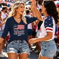 thumbnail image 3 of Fabrcox S-5XL 1776-2026 250 Anniversary USA Shirt 3/4 Length Sleeve Flag Print 4th July Shirts for Women Independence Day Celebration Freedom Patriotic Tunic Top for Women, 3 of 5