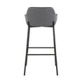 thumbnail image 5 of Daniella Industrial Fixed-Height Bar Stool In Black Metal And Grey Faux Leather - Set Of 2, 5 of 7