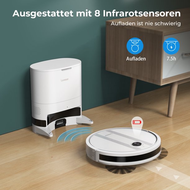 Robot Vacuum with Auto Dirt Disposal Self Emptying Robotic Vacuum Cleaner Max 3000Pa Suction Mopping App Control Carpet Detection Work with Alexa Ideal for Hair Laresar Grande 2 - Walmart.com