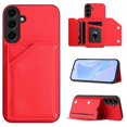 thumbnail image 4 of For Samsung Galaxy S24 Case Card Holder Kickstand Skin-Touch Phone Cover with Wrist Strap - Green, 4 of 5