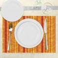 thumbnail image 3 of Ambesonne Orange Place Mats Set of 4, Vertical Stripes Floral, Standard Size, Orange Yellow, 3 of 6