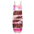 thumbnail image 4 of Up to 60% Off! pstuiky Summer Dress, Women Sleeveless V-Neck Suspender Dress Printed Dress Floor-Length Dress Loose Leisure Dress on Sale Hot Pink M, 4 of 5