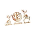 thumbnail image 2 of Juego de 3 estatuas de ciervos con caracteres chinos, adornos de decoración, colección moderna, decoración Feng Shui, estatuas de animales, regalos de Personaje Jia, 2 of 9