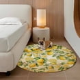 thumbnail image 2 of Lemon Round Area Rug 8Ft Washable Large Circle Rugs for Living Room Dorm, Farmhouse Vintage Summer Retro Fruits Yellow Brown Non-Slip Carpet Floor Mats Indoor Outdoor Carpet Runner Home Decor, 2 of 8